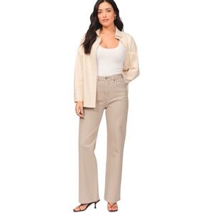 Abercrombie & Fitch Curve Love High Rise 90s Relaxed Tan Jeans 10 Straight NWT‎